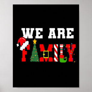 Poster Somos Família Pijamas de Natal Divertidos de Natal