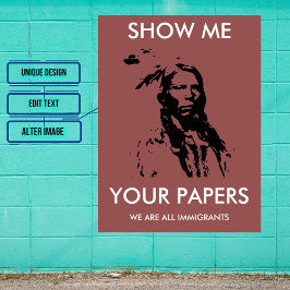 Poster Somos Todos Imigrantes: Protesto Personalizado