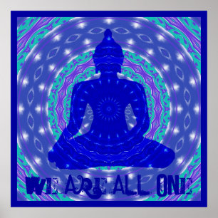 Poster Somos Todos Uma Arte de Mandala Budista do Buda Az