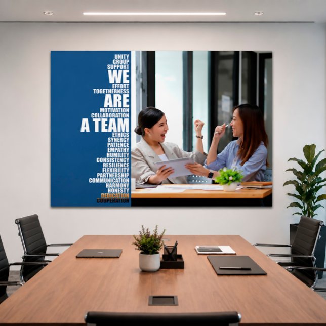 Poster SOMOS UMA EQUIPE Arte de Parede Inspiradora para E (Modern motivational wall art for collaborative workspaces and meeting rooms.)