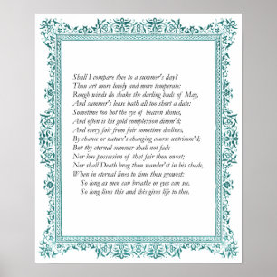 Póster Soneto # 18 por William Shakespeare