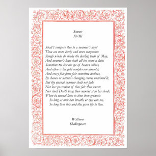 Póster Soneto # 18 por William Shakespeare