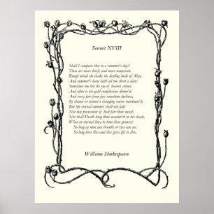 Póster Soneto # 18 por William Shakespeare