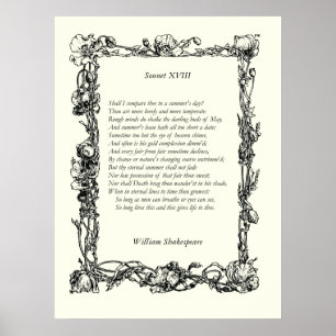Póster Soneto # 18 por William Shakespeare