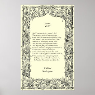 Poster Soneto # 18 por William Shakespeare