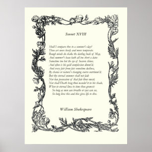 Póster Soneto # 18 por William Shakespeare