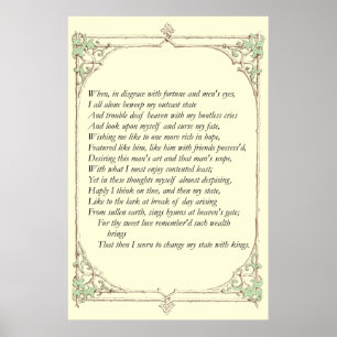 Poster Soneto # 29 por William Shakespeare