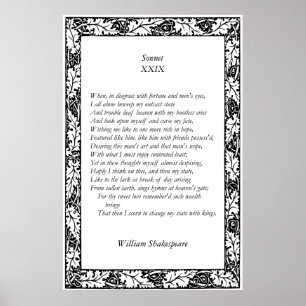 Póster Soneto # 29 por William Shakespeare
