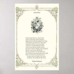 Poster Soneto de Shakespeare # 18