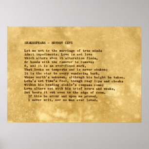 Poster Soneto real 116 de Shakespeare da máquina de