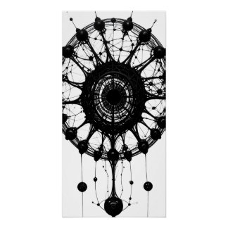 Póster Sonhador Abstrato Orgânico de Tecnologia Arte das 