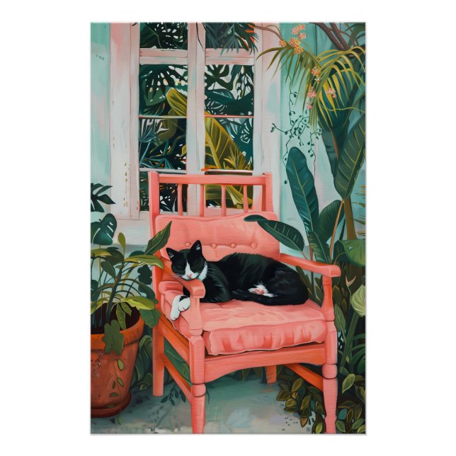 Póster Sonhando Gato em Paraíso Rosa (Frente)