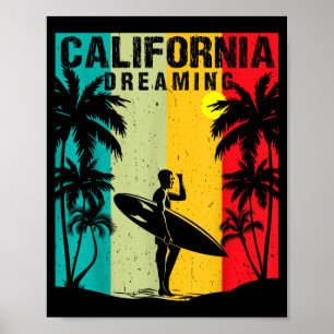 Poster Sonhando na Califórnia Homens Mulheres Surfe Praia