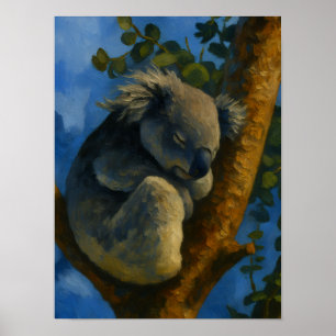 Poster Sonhando no Eucalipto - Dormindo na Arte Koala