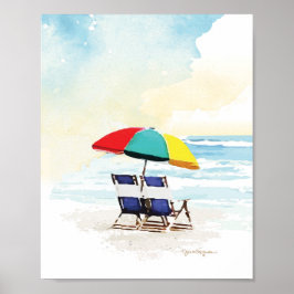 Poster Sonhando, relaxando na praia