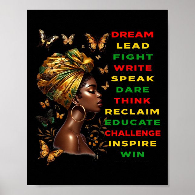 Poster Sonhe Como Mulher Negra Martin Mês da História Neg (Frente)
