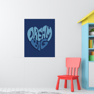 Poster Sonhe Grande: Citação Espaço-Azul Escuro