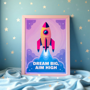 Poster Sonhe Grande, Mire Alto Arte Motivacional para Par