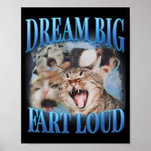 Poster Sonhe Grande Peido Alto Cringe Gato Engraçado Meme