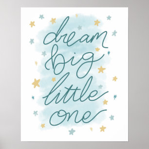 Poster Sonhe Grande Pequeno(a) Pastel Estrelas