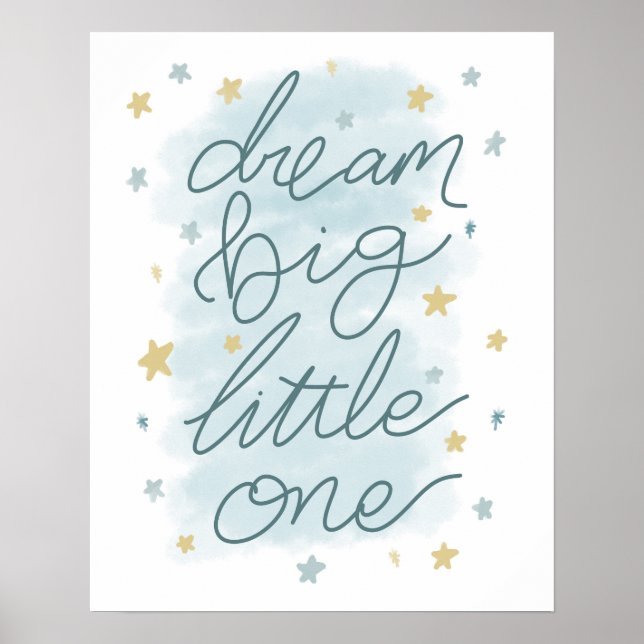 Poster Sonhe Grande Pequeno(a) Pastel Estrelas (Frente)