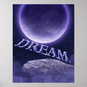 Poster Sonho Azul Lua Fantasia Inspiração