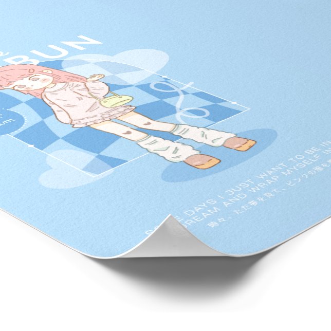 Poster Sonho Azul Rosa  (Borda)