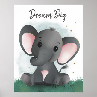 Poster Sonho Bonito Grande Elefante Sexo Neutro