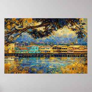 Poster Sonho da Baía de Monterey inspirado em Klimt
