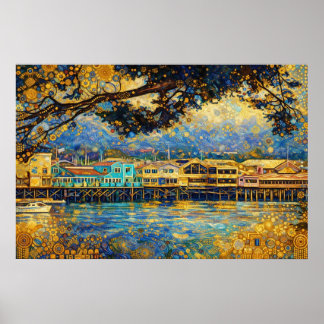 Poster Sonho da Baía de Monterey inspirado em Klimt