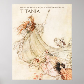 Poster Sonho da Noite de Verão Titania Arthur Rackham