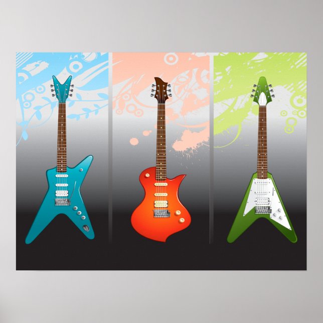Poster Sonho de Afrontamentos de Violão Elétrico (Frente)