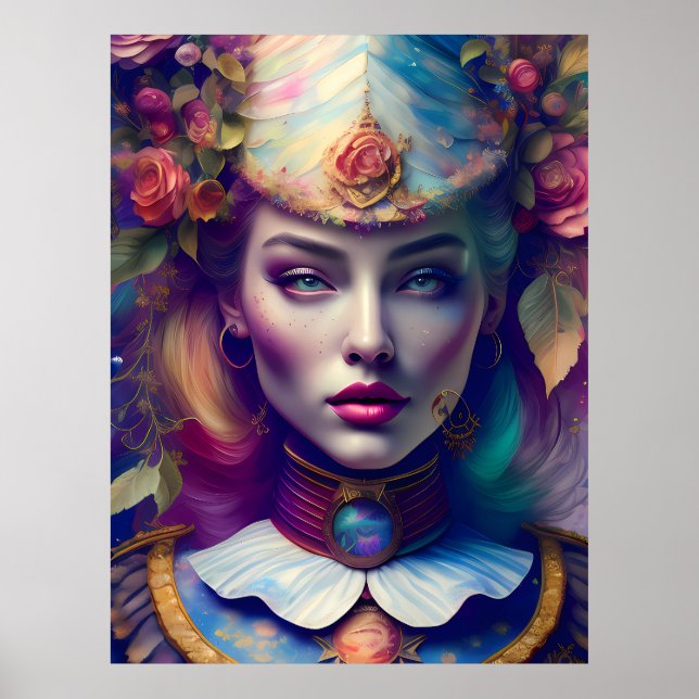 Poster Sonho de Alice Floral Colorida (Frente)