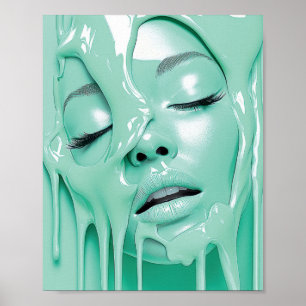 Poster Sonho de Menina Menta Líquida Arte Abstrata