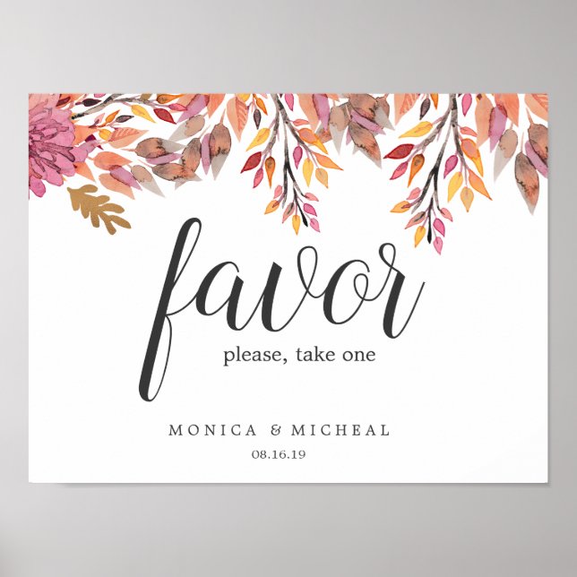 Poster Sonho de outono | Sinal de Favor de Casamento (Frente)