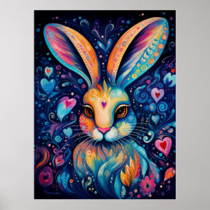Poster Sonho de São Valentim Corações: Coelho Arco-Íris R