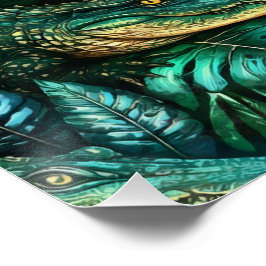 Póster Sonho de Selva de Crocodilo Padrão de Superfície P