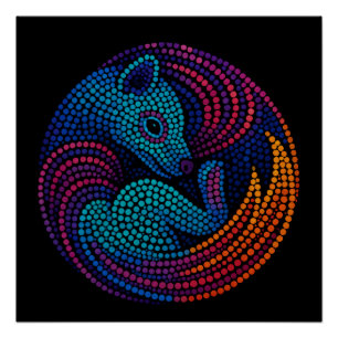 Póster Sonho de tilacina - Arte ponto vibrante em cores m
