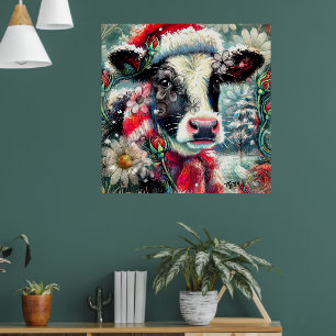 Poster Sonho de Vaca do Horário Mais Quente Floral Vermel