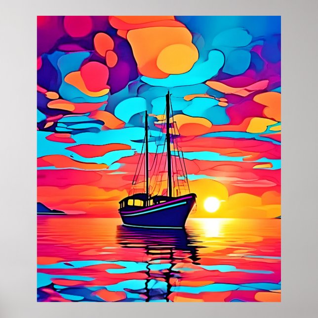 Poster Sonho de veleiro sunset (Frente)