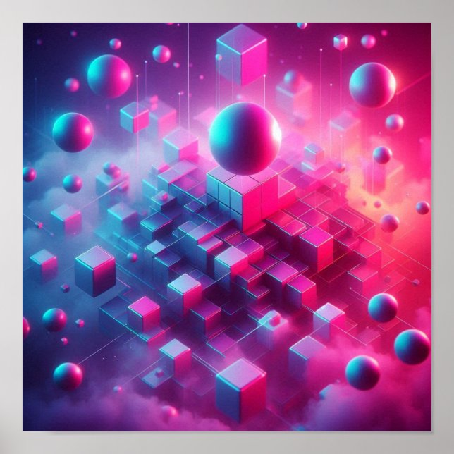 Poster Sonho de Volta às Aulas Visão Neon Flutuante (Frente)