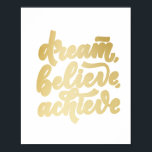 Poster Sonho Dourado moderno acredita alcançar motivação<br><div class="desc">Sonho Dourado moderno acredita alcançar motivação</div>
