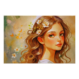 Póster Sonho Dourado: Retrato em Aquarela