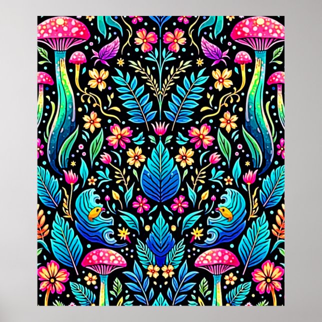 Poster Sonho Encantado de Floresta de Mushroom (Frente)