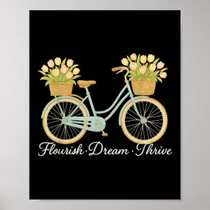 Poster Sonho Faroado Ameaça Bicicleta Floral Amável Com T