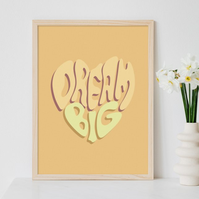 Poster Sonho Grande: Palavras Positivas Amarelas (Criador carregado)