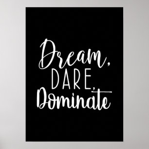 Poster Sonho, ousadia, Dominate - Hustle, Gym, Sucesso