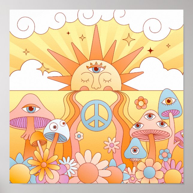 Poster Sonho Psicodélico de Verão (Frente)
