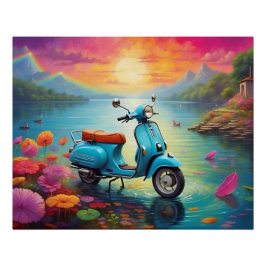 Póster Sonho Vintage sobre o lago encantado