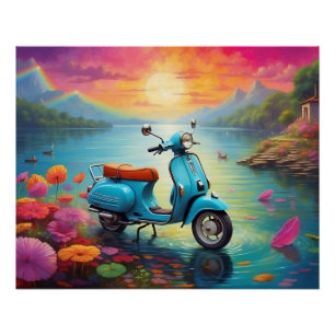 Póster Sonho Vintage sobre o lago encantado